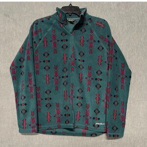 Eddie Bauer 1/4 Zip Fleece Pullover Women's Medium Aztec Tribal